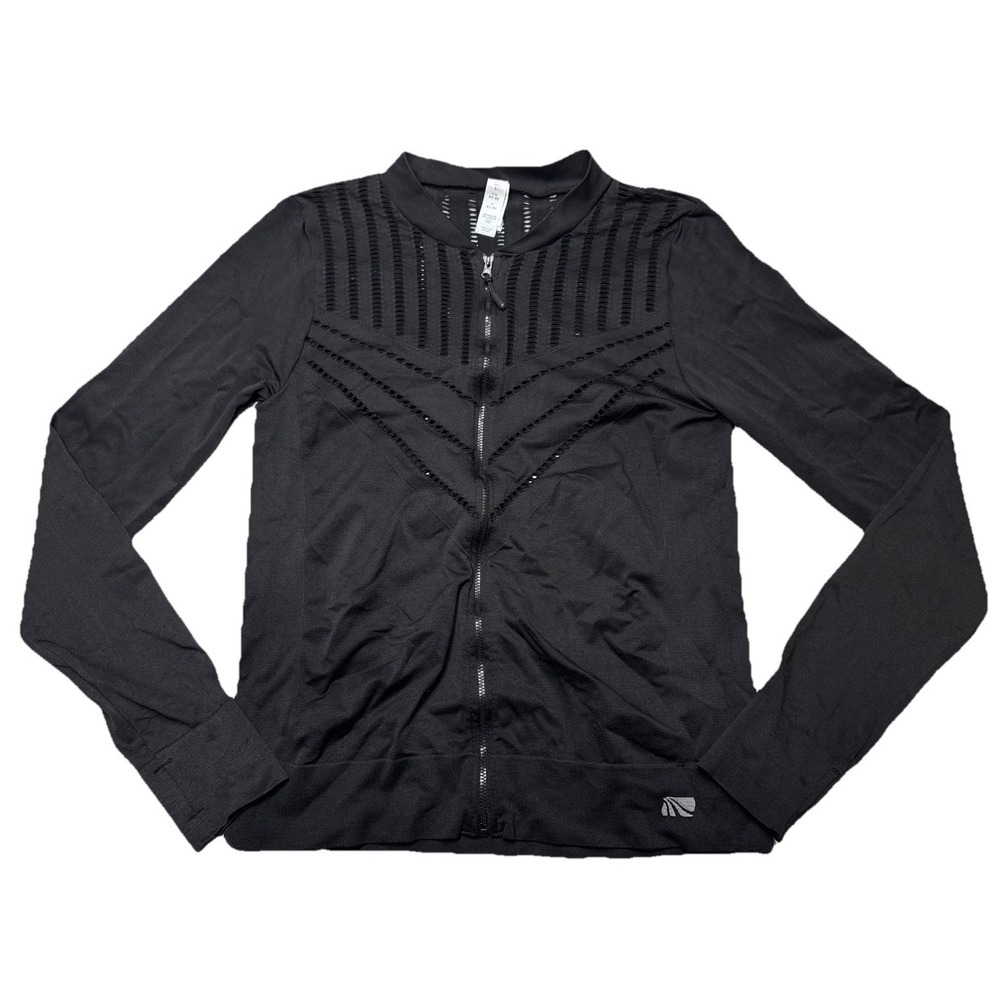 Marika Performance Zip Up Jacket Womens Large Black Mesh Athletic Gym Training
